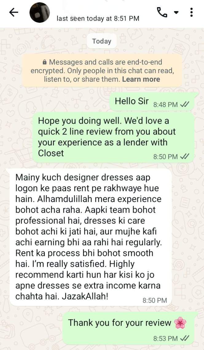 Lender testimonial screenshot 1